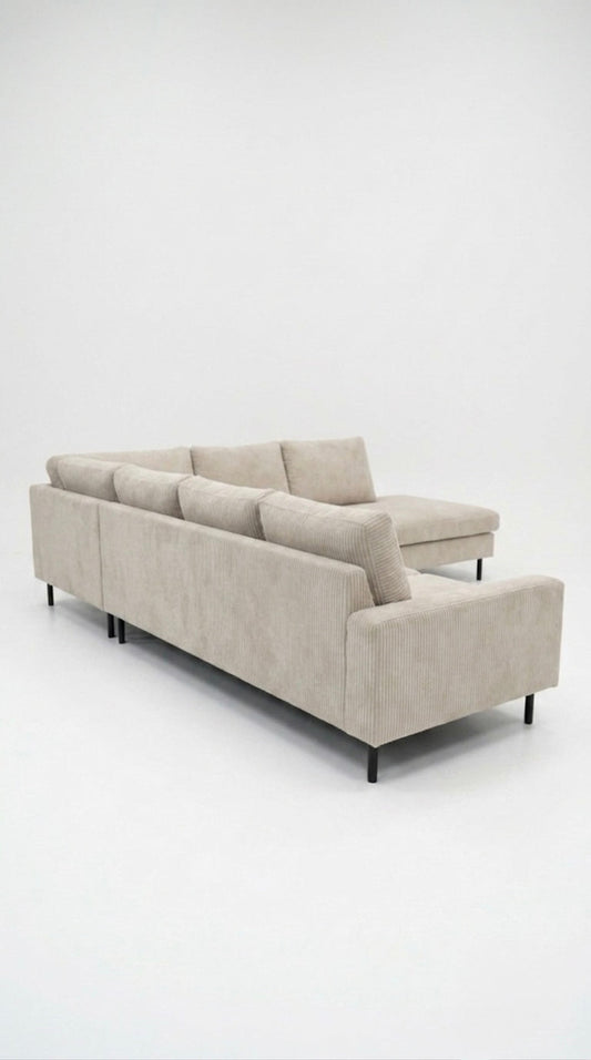 Peppe | 4 sits med divan | Beige Manchester