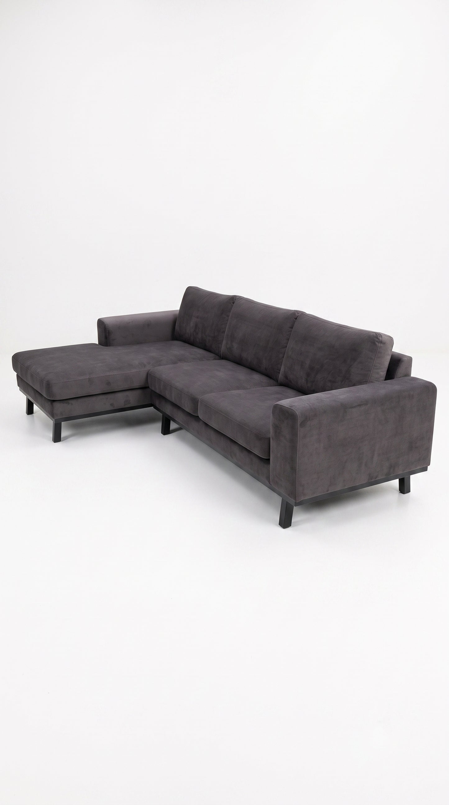 Copenhagen | 4.5-seater sofa with chaise longue in velvet