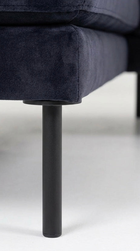 Flora | 5-sits med divan & schäslong | Midnatt | Sammet