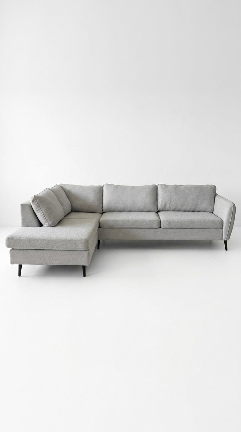 County | 4 sits med schäslong | Grå/Beige