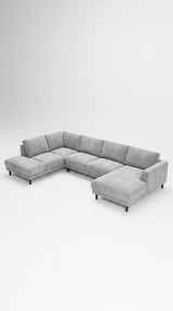 Cleveland | 4 sits med schäslong & divan – GREIGE