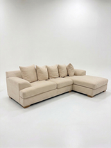 Kingston beige | 4-personers sofa med chaiselong