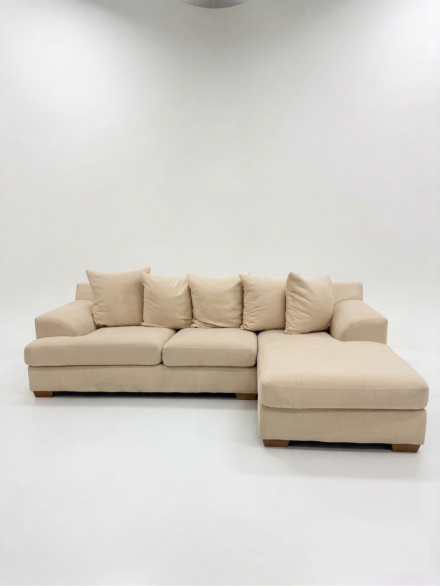 Kingston beige | 4-personers sofa med chaiselong