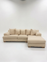 Kingston beige | 4-personers sofa med chaiselong