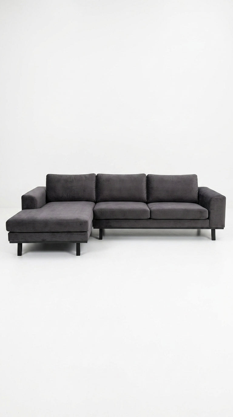 Copenhagen | 4.5-seater sofa with chaise longue in velvet