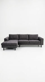 Copenhagen | 4.5-seater sofa with chaise longue in velvet