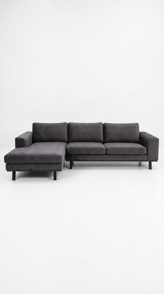 Copenhagen | 4.5-seater sofa with chaise longue in velvet